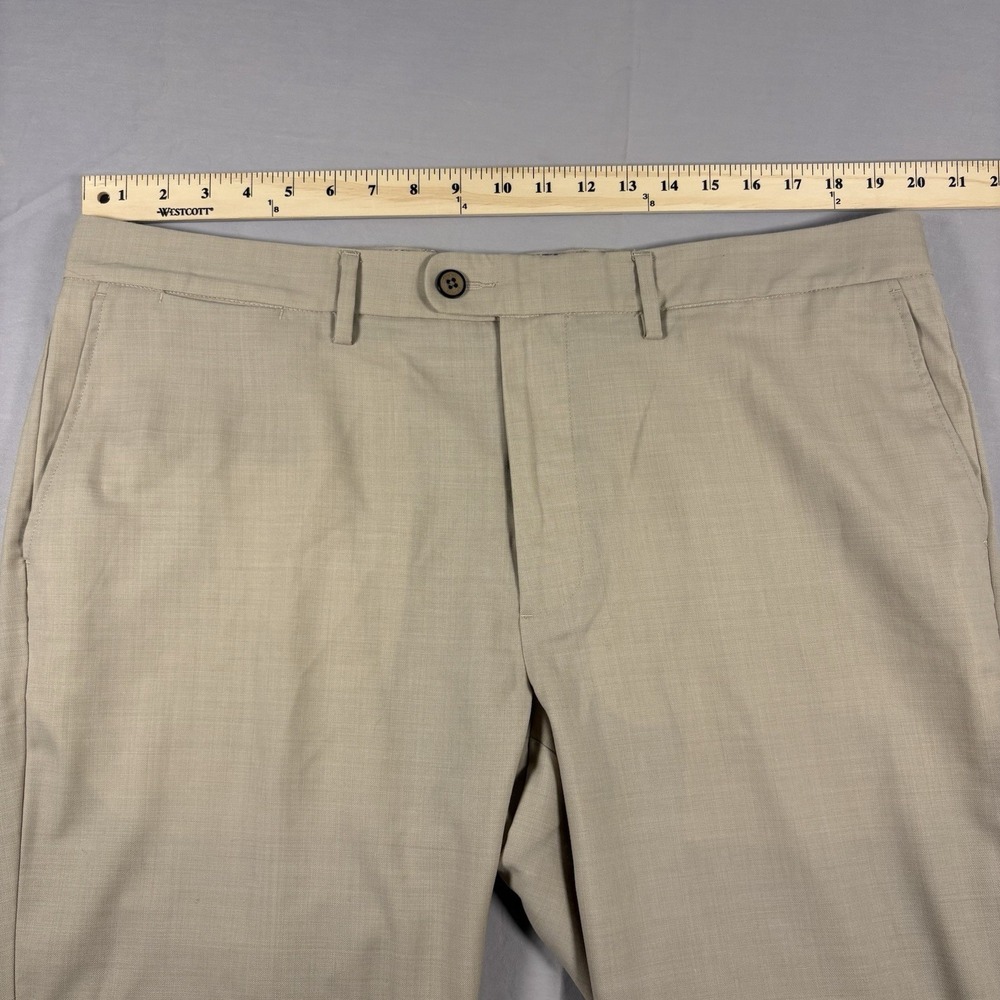 Tommy Bahama Mens 38x34 100% Wool Dress Pants Tan Khaki Flat Front Straight Leg - Picture 8 of 12